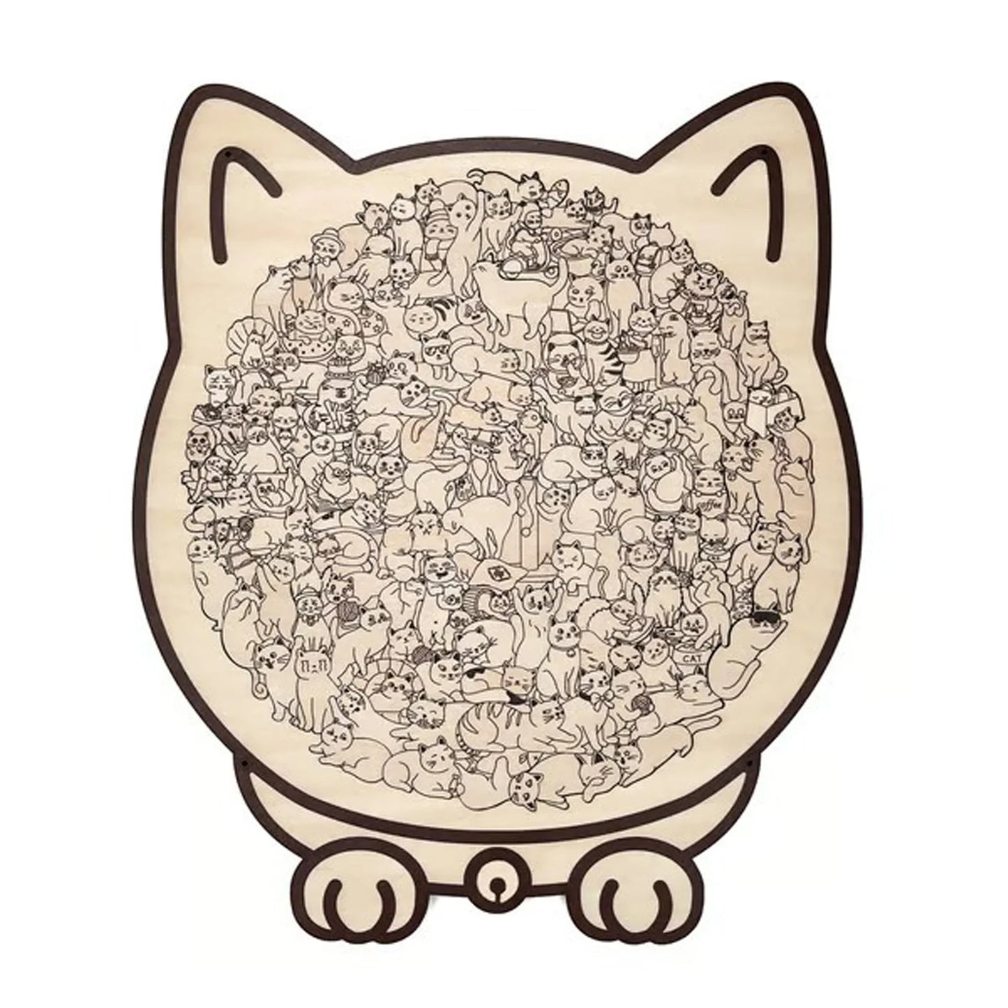 3D Wooden Cat Puzzle | 135 Pieces | Cat Shaped Design