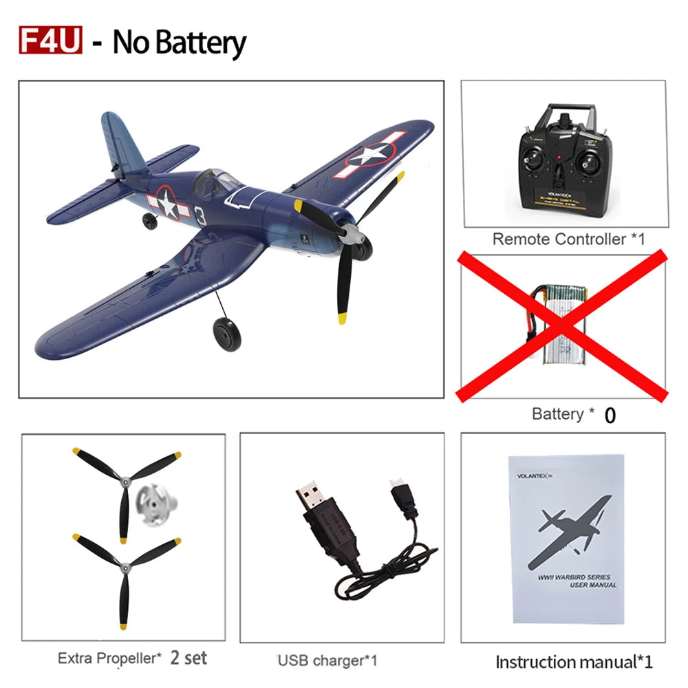 RC Volantexrc F4U Corsair 400mm Wingspan Remote Control Aerobatic RC Fighter Plane with 2.4G 4CH EPP Foam Design