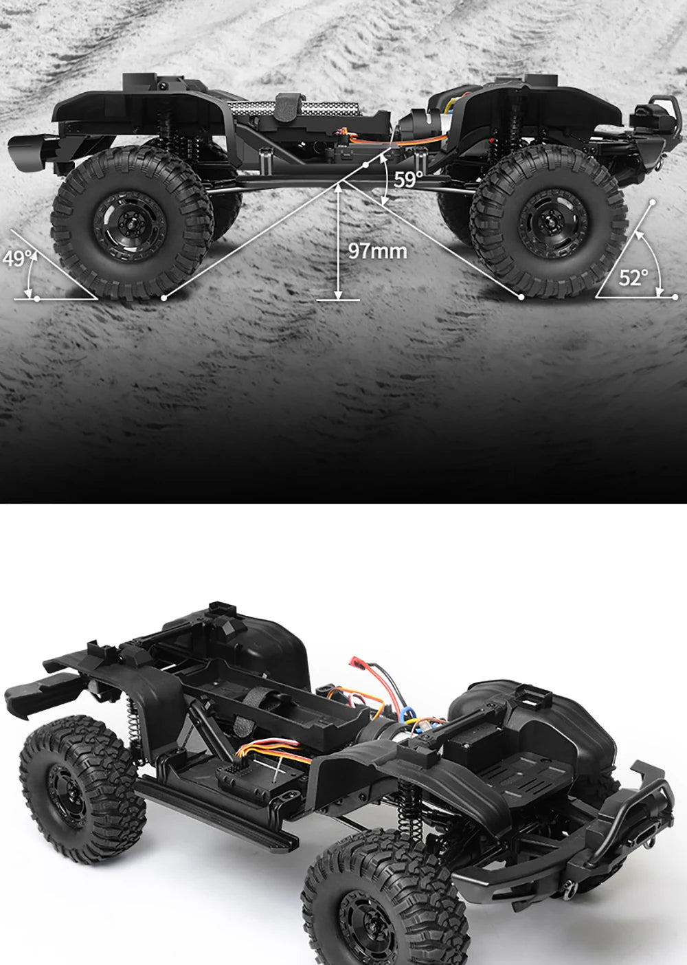 RC JMRC HB-R1001 1/10 Scale 4WD Remote Control Electric Climbing Truck - Professional RC Crawler with 2.4GHz Technology