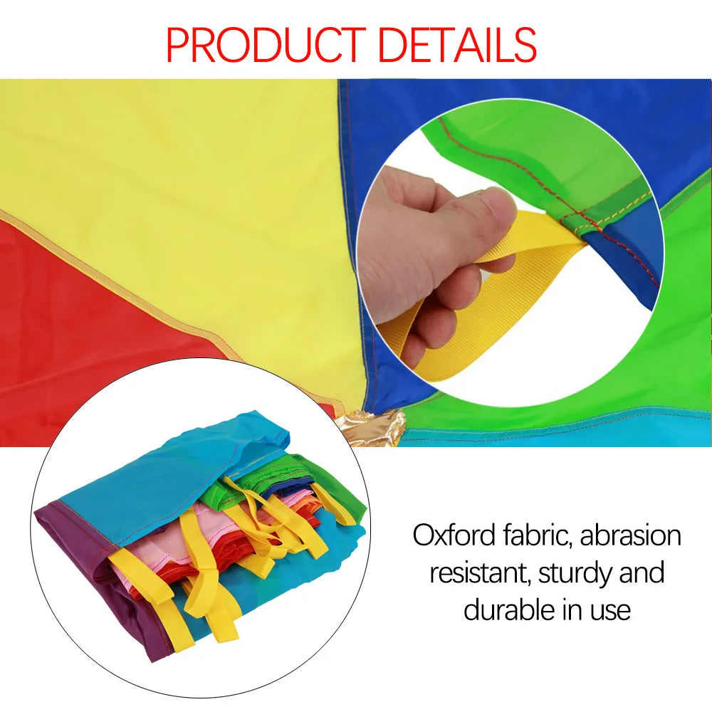 2M Diameter Kids Outdoor Teamwork Game Prop Rainbow Parachute Toys - ToylandEU