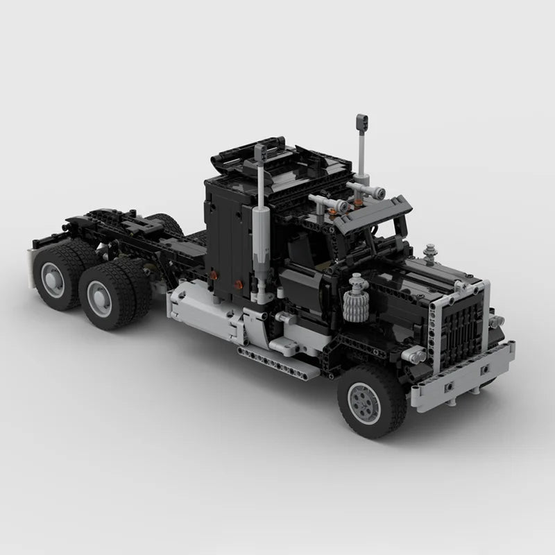 Moc Building Blocks  Black RC Semi Truck Hauler Model Technical Bricks - ToylandEU