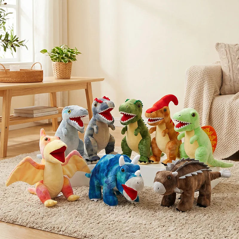 Kawaii Dinosaur Plush Toy Set for Home Decor and Gifting