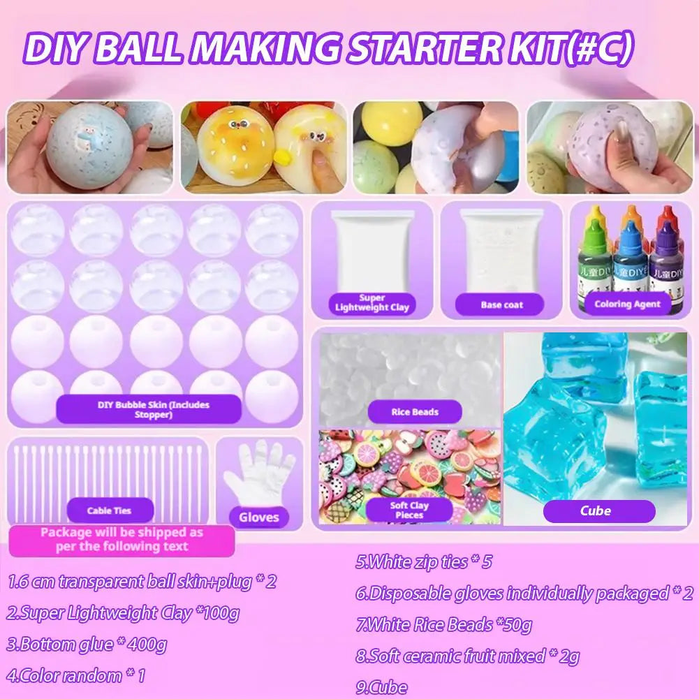 Stress Ball Making Kit | Textured Ball Design | Fidget Toy Relief | R4z6