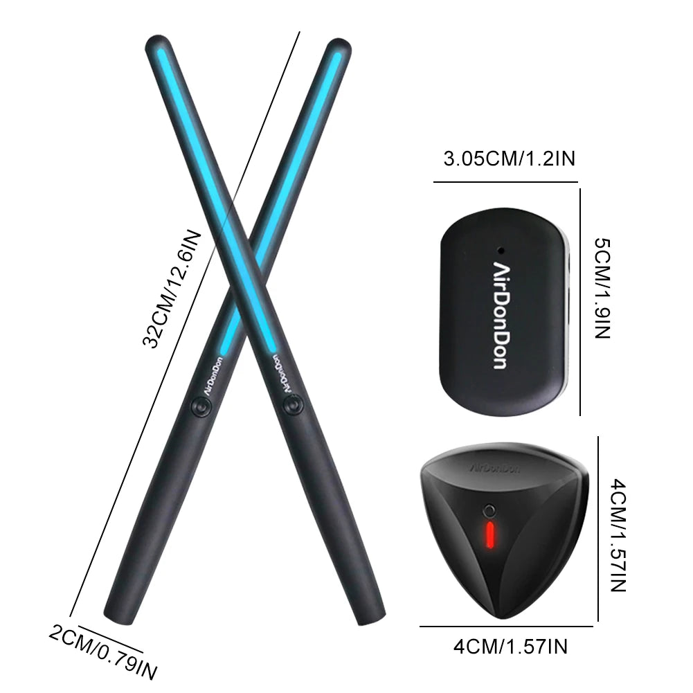 Portable Air Drum Set With Bluetooth For Silent Practice