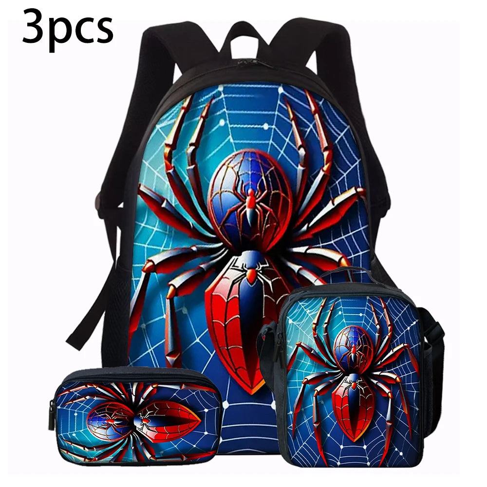Backpack Set | Spider Print Design | Polyester Softback | 1pc-5pc
