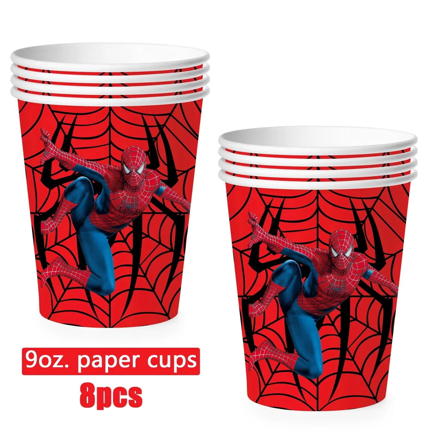 Party Decor Kit | Spidey Theme | Birthday | Plates Cups Tablecloth Banner