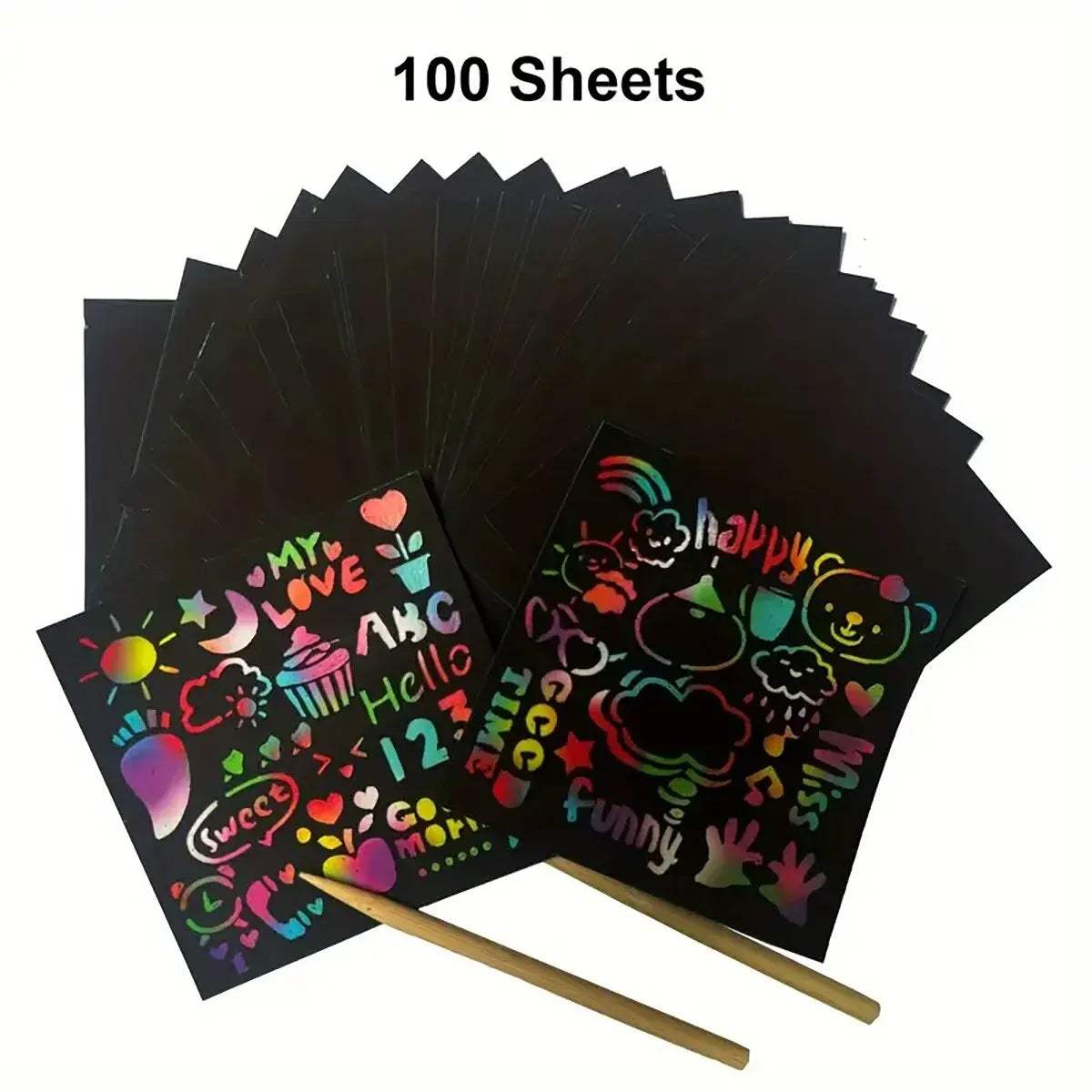 Scratch Art Cards Kit For Family Bonding And Rainbow Painting - ToylandEU
