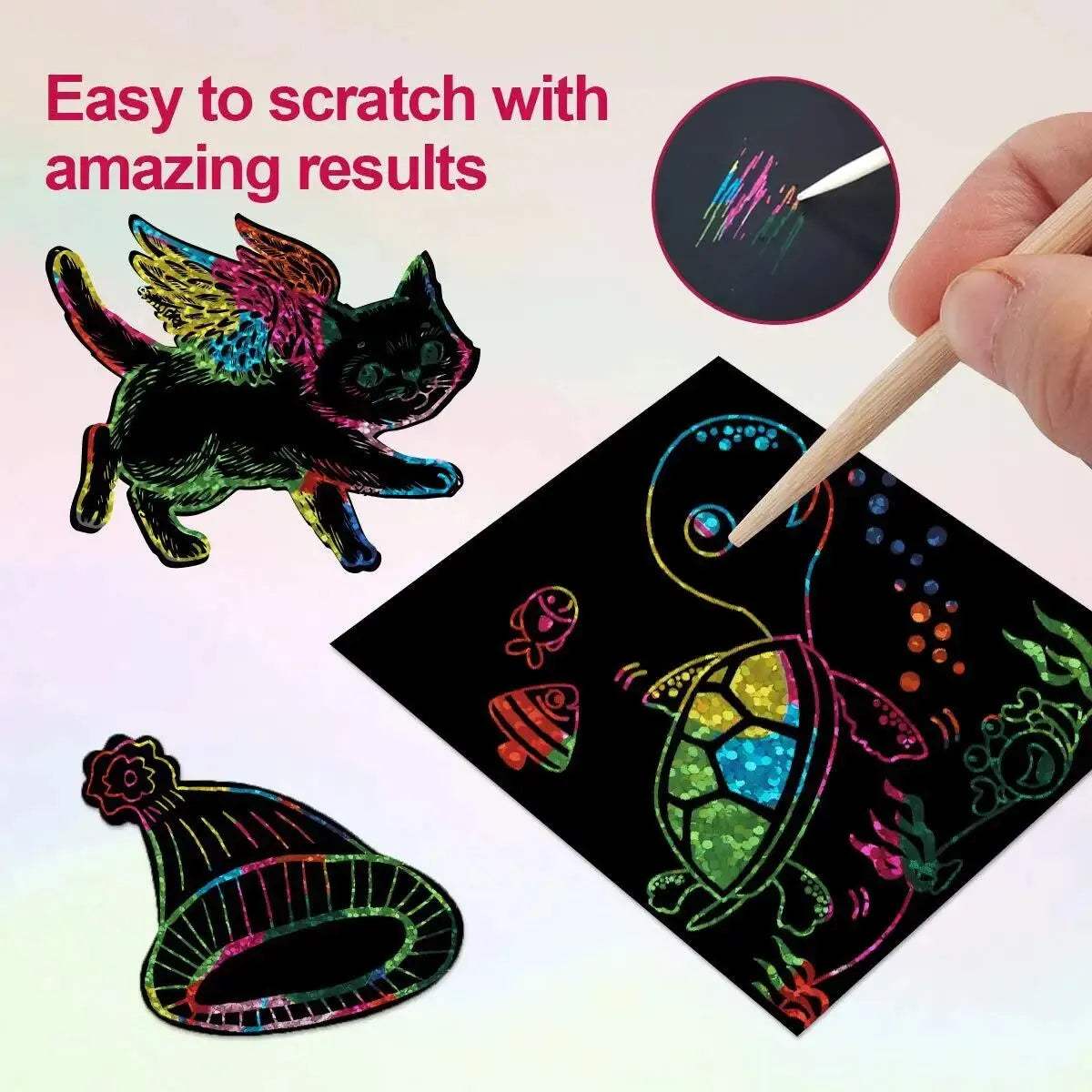 Scratch Art Cards Kit For Family Bonding And Rainbow Painting - ToylandEU