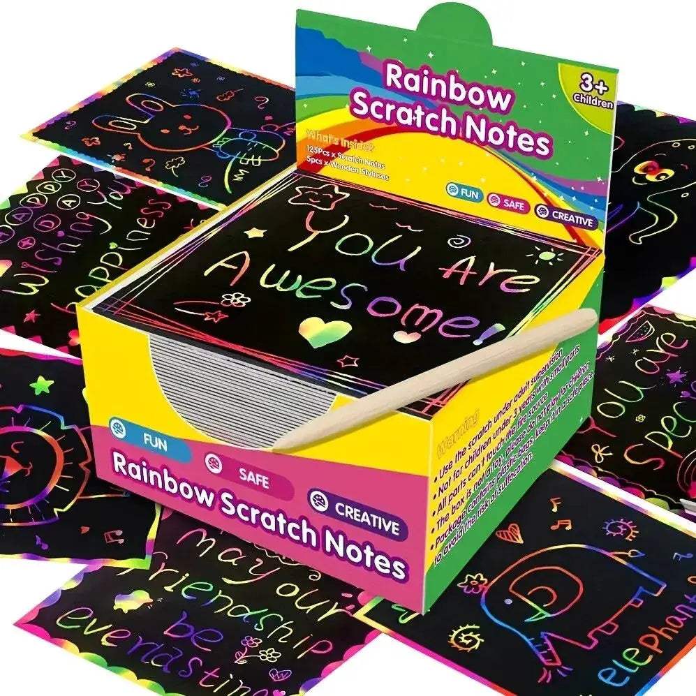 Scratch Art Cards Kit For Family Bonding And Rainbow Painting - ToylandEU