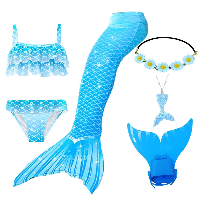 Mermaid Costume For Girls With Tail And Monofin Cosplay Ready
