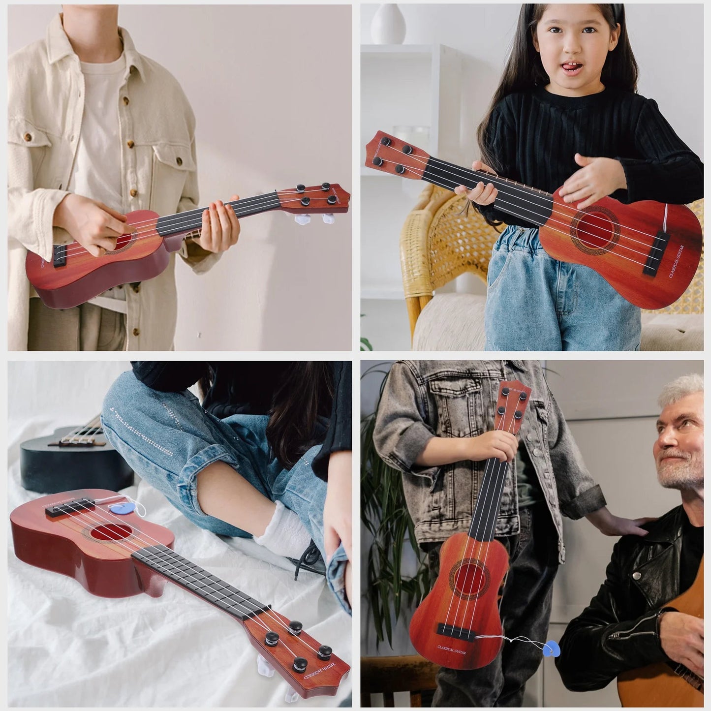 Kids' Wooden Mini Ukulele Toy for Musical Education - ToylandEU