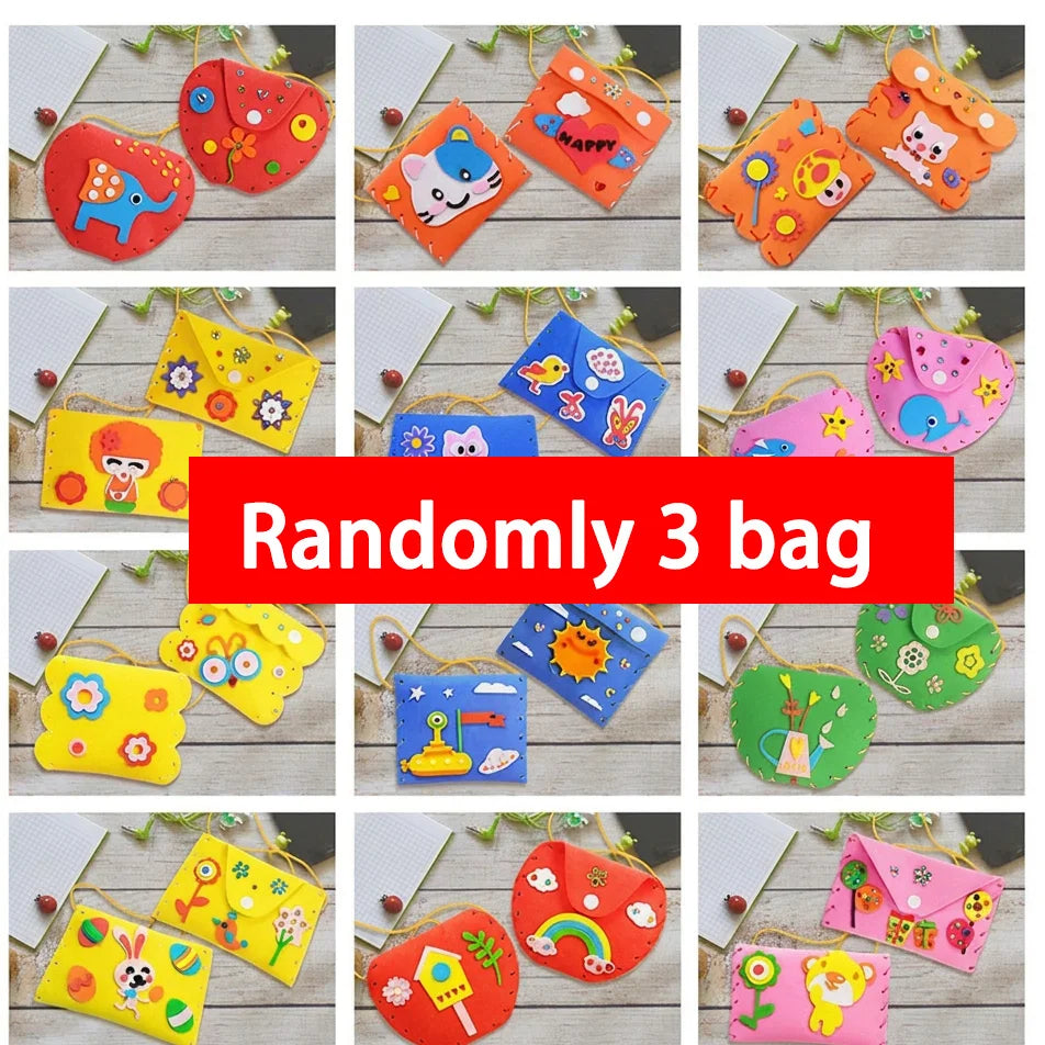 Kids Sewing Craft Kit | DIY Cartoon Wallet | EVA Material | Educational Toy