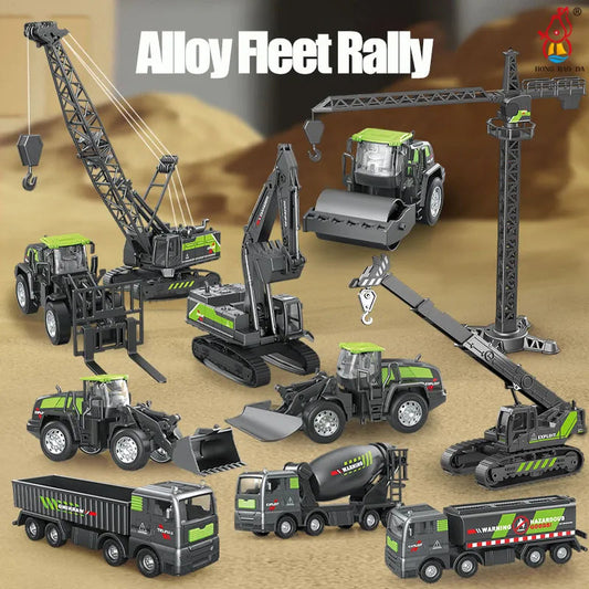 1:55 Simulation Alloy Engineering Vehicles Excavator Model Car Truck - ToylandEU