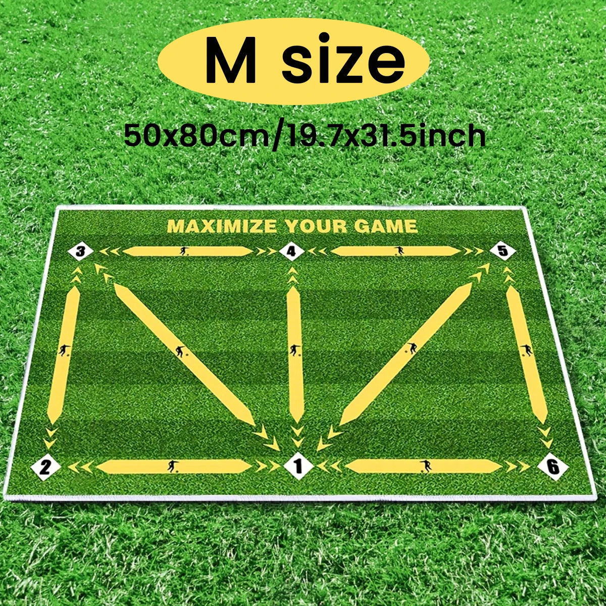 Soccer Ball Control Training Mat With Stable Silent Rubber Base