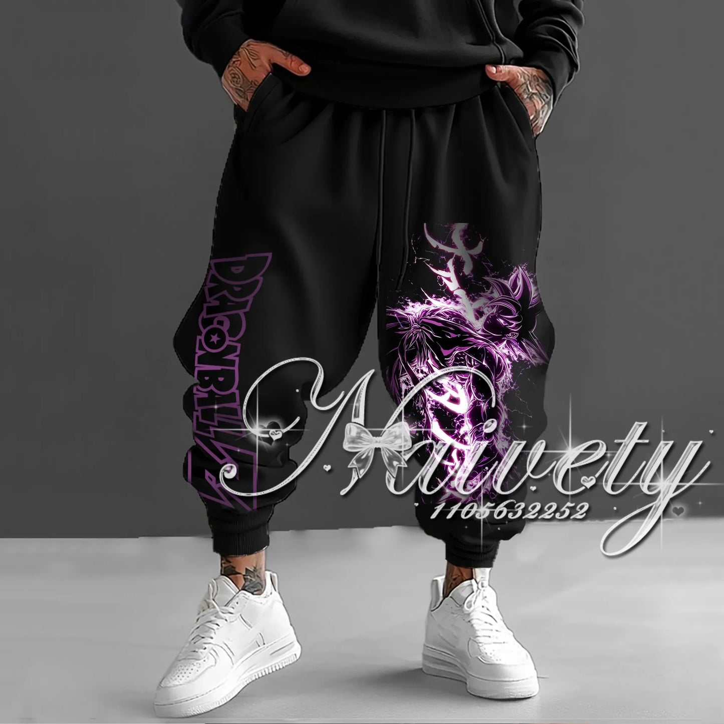 Joggers | Dragon Ball Goku Black Print | Unisex Quick Dry