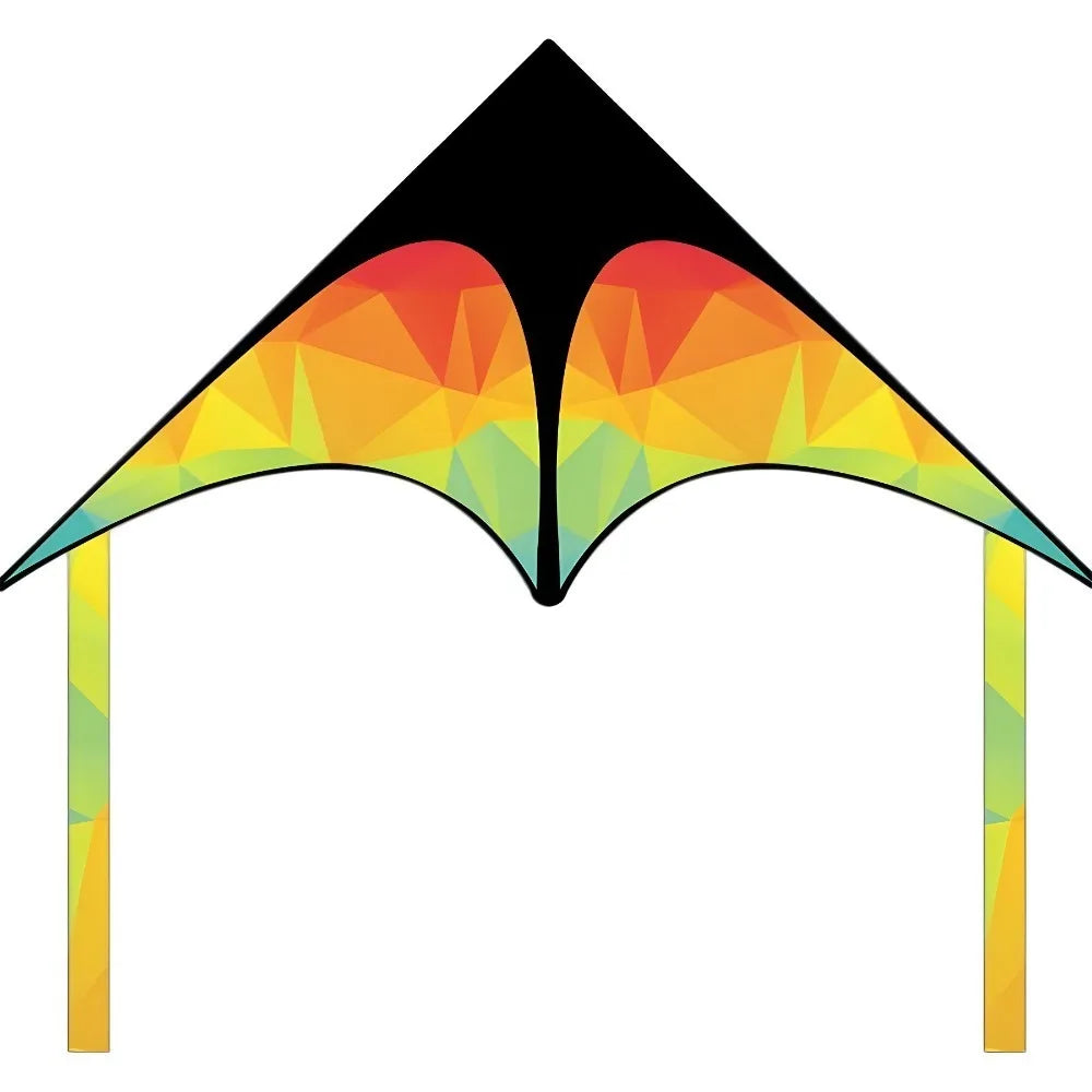 Kite | Delta Kite Double Tailed Colorful Large | 50m Line | Kids and Adults