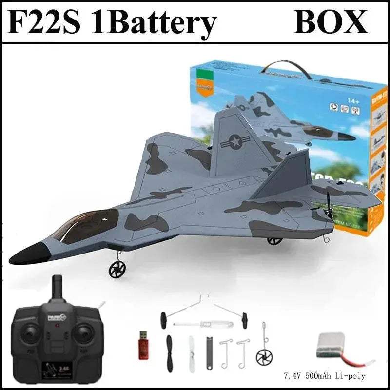 2024 New F22S 2.4G 4CH 3D6G RC Airplane Raptor F22 Warplane - ToylandEU