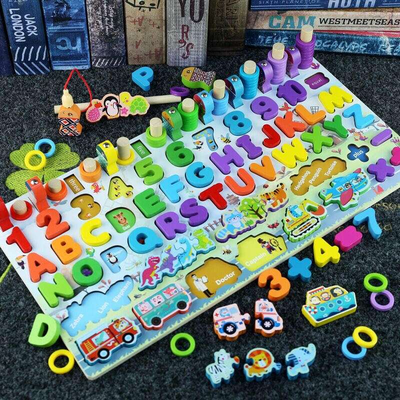 Montessori Math Fishing Wooden Toy Board for Educational Learning, Ages 1-3 - Toyland EU