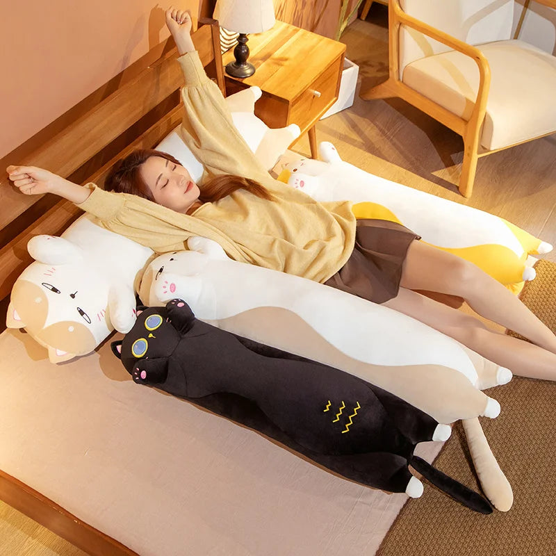 Cat Pillow | Soft Long Plush | PP Cotton Filling | 50-130 cm