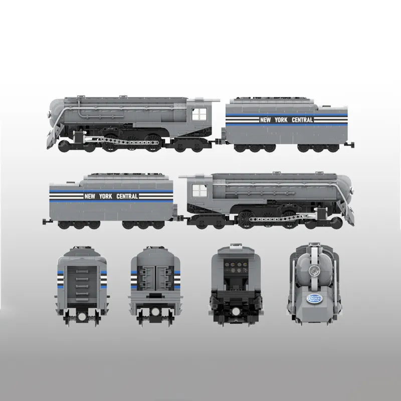 City Railway Passenger Trains Dreyfuss Hudson Steam Locomotive Building Set