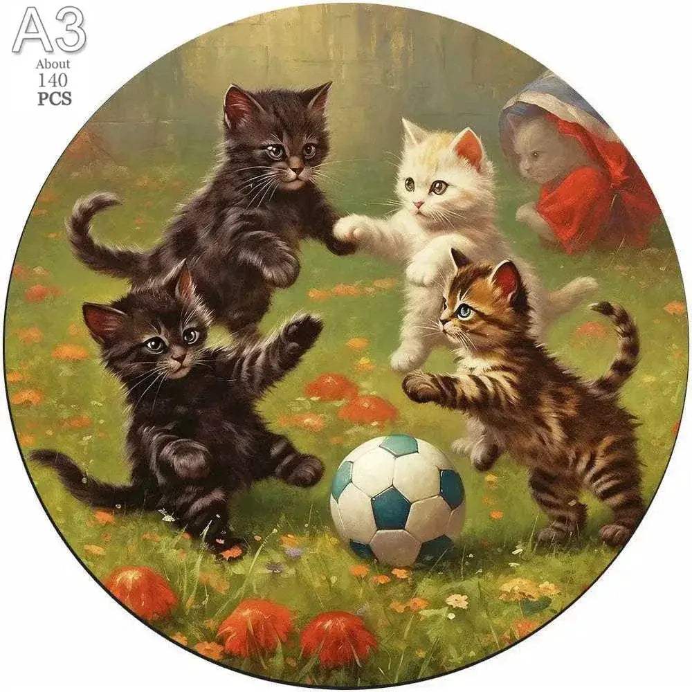 Circular Wooden Animal Jigsaw Puzzle For All Ages 3D - ToylandEU