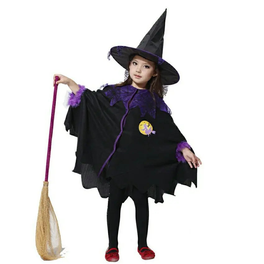 Enchanting Girls' Witch Cloak - Perfect for Halloween and Celebrations