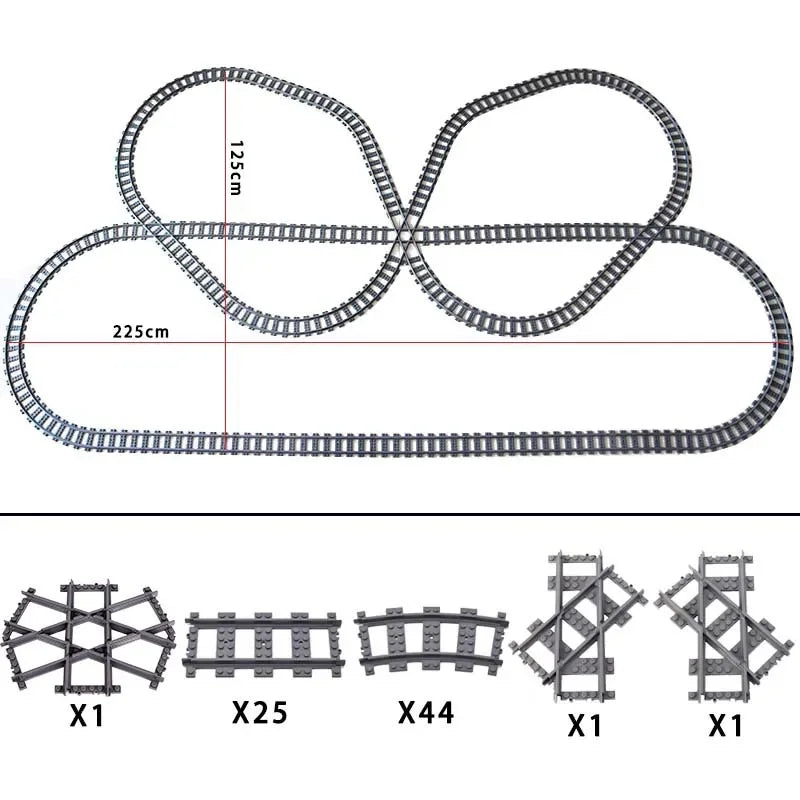 Train Track Building Blocks | Compatible With LEGO | Bridge Cross Track | Cross Track Set