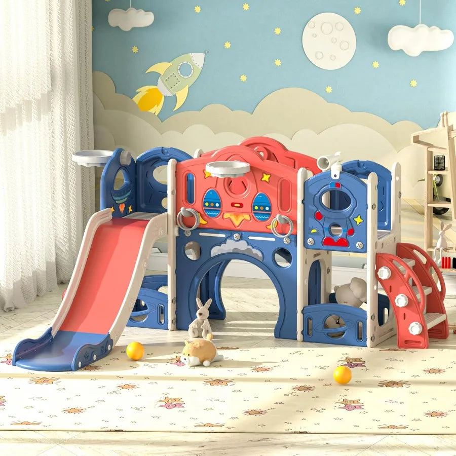 Castle Playset 9 In 1 Indoor Outdoor Playground With Slide