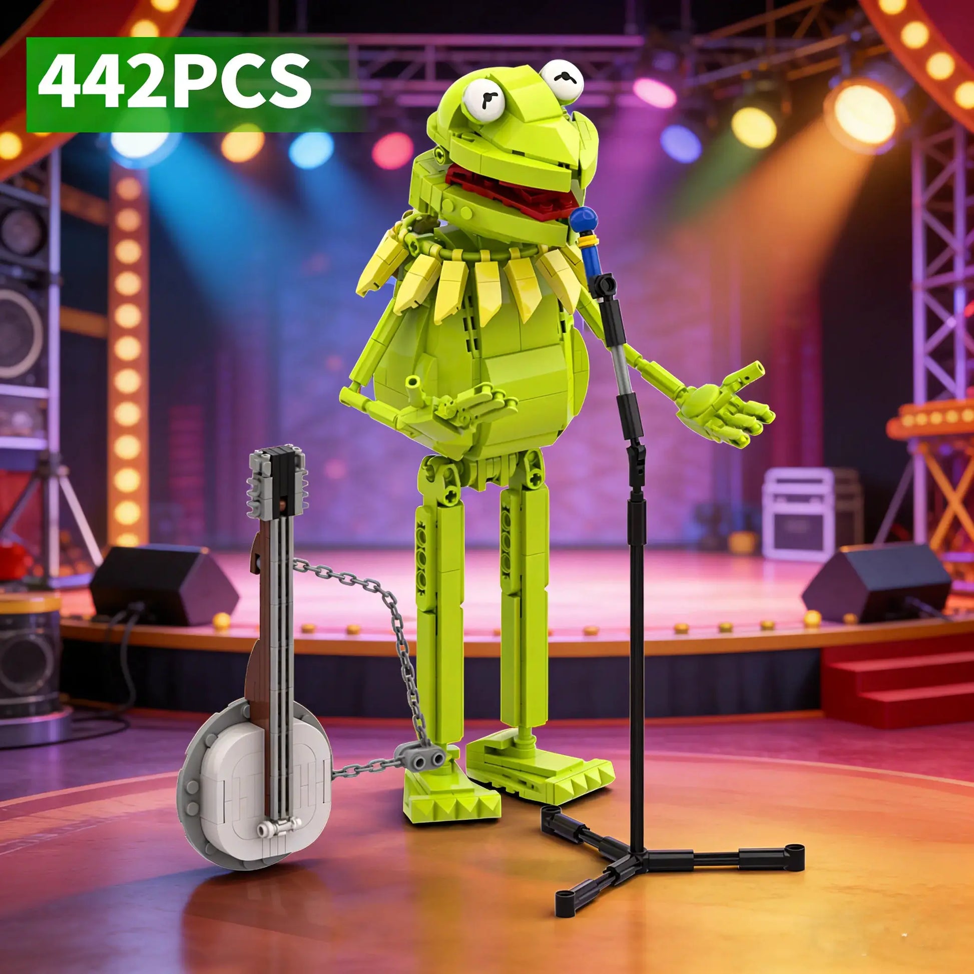 442pcs Kermits The Frog Funny Model Building Blocks DIY Bricks Creative Action Figures Idea Christmas Gifts Kids Toy Birthday - ToylandEU
