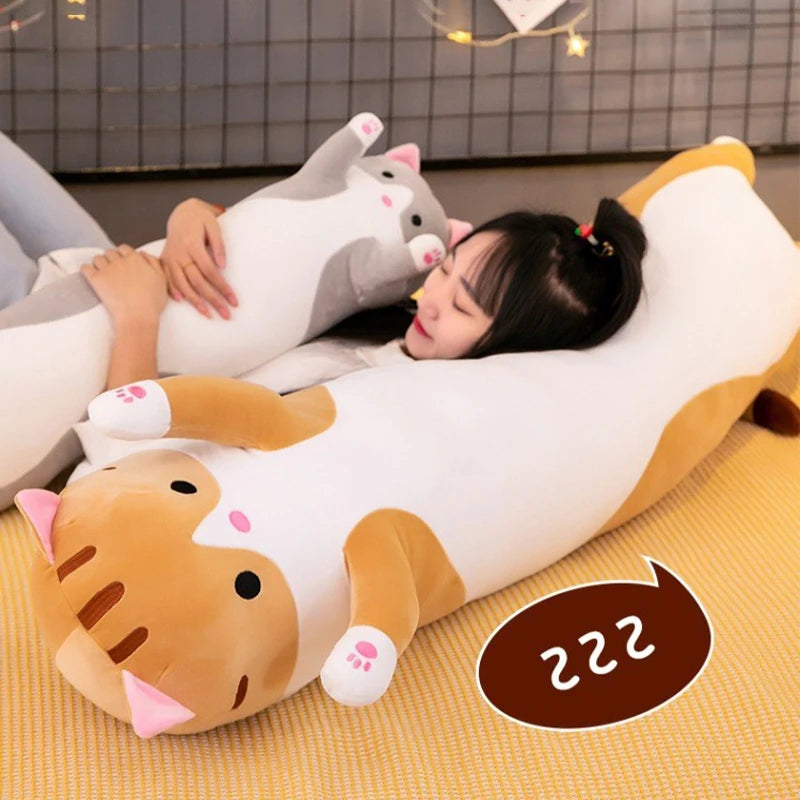 Long Kitten Pillow | Jointed Plush | Toylandeu™