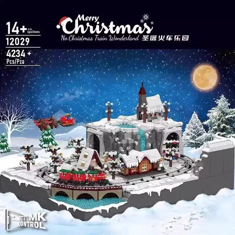 Mould King Christmas Series Train Amusement Park Electric Remote Control Assembly Building Block Toy12029 - ToylandEU
