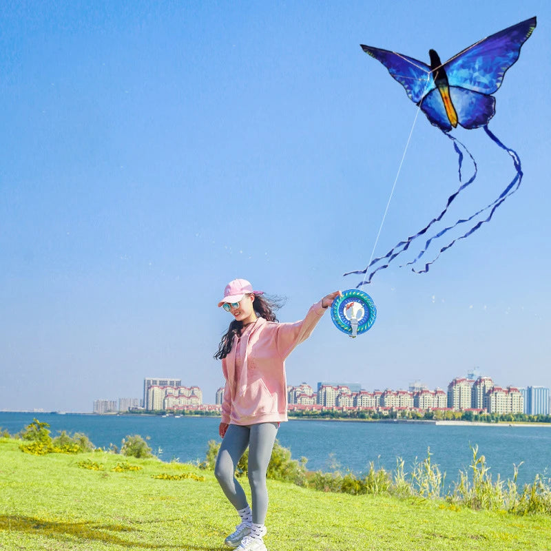 YongJian Blue Crystal Butterfly Kite - 140x365cm - ToylandEU