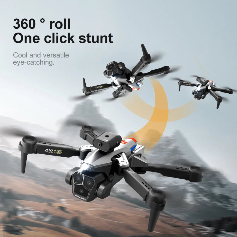 New K10 Max RC Drone HD Triple Camera Optical Flow Positioning - ToylandEU