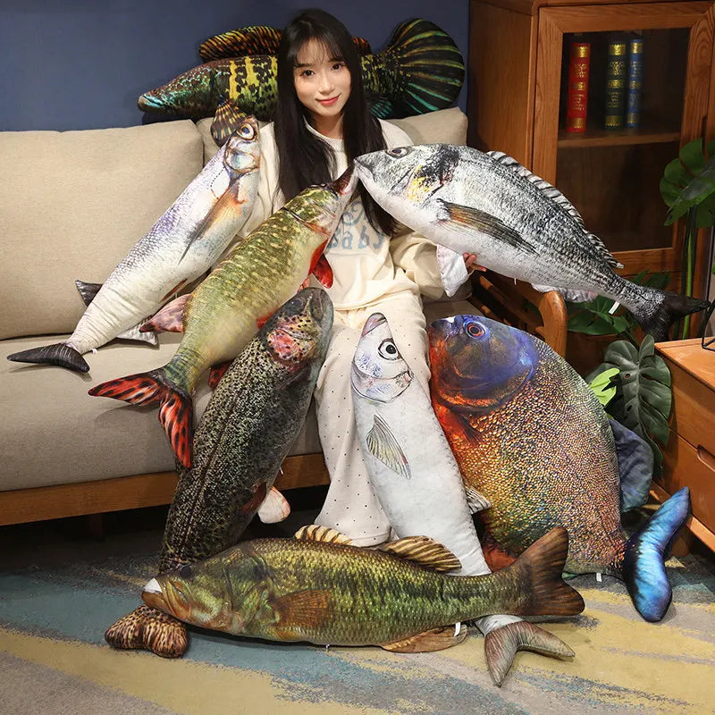 Piranha Plush Pillow Toy Realistic Giant Large 40-100cm