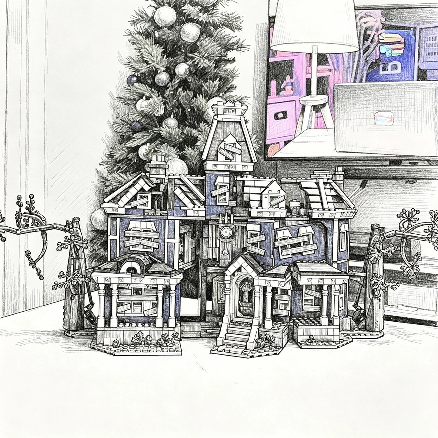 Building Blocks Kit | 2593 Pieces | Creel House Inspired Villa