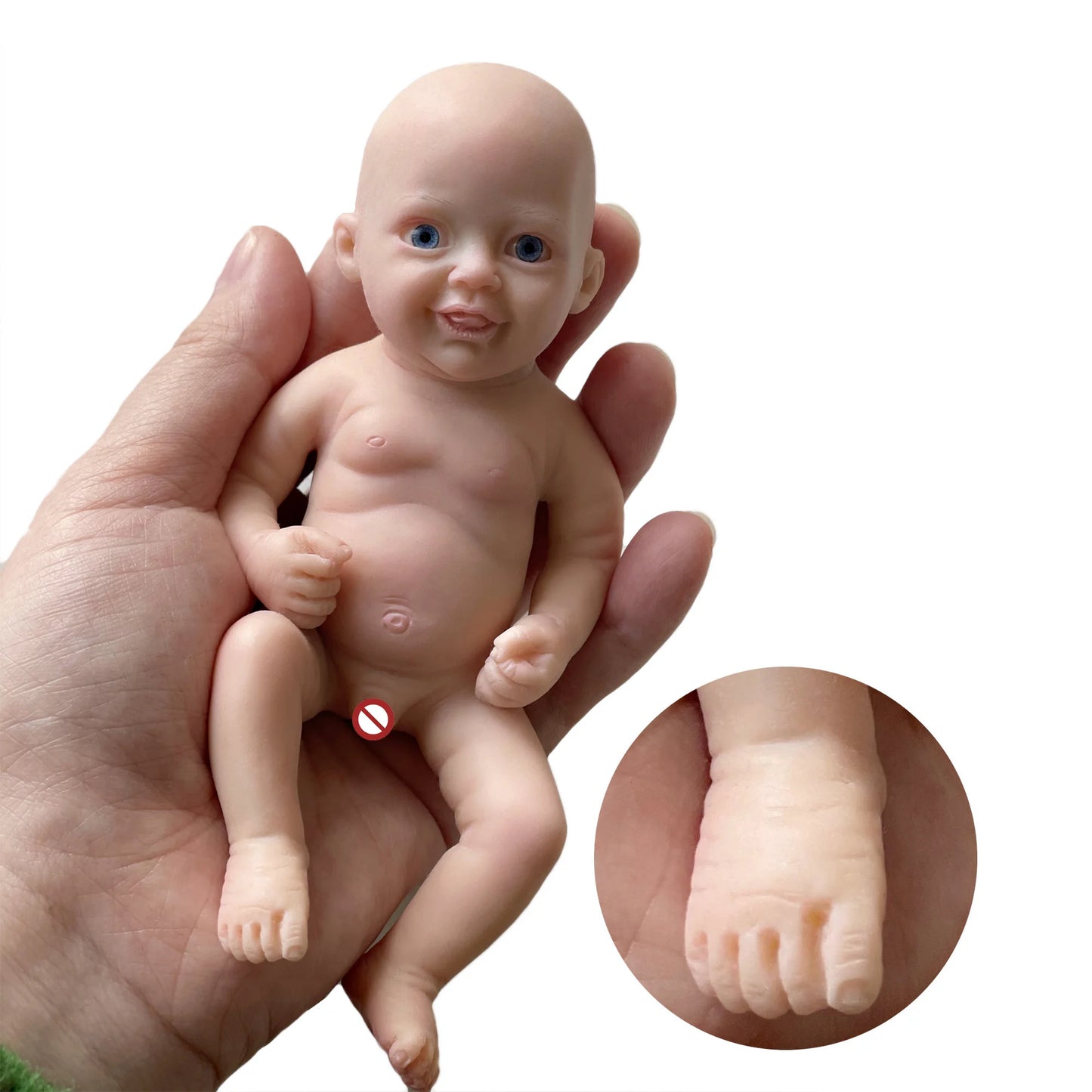 Handmade 6 Inch Full Solid Silicone Reborn Boy Doll