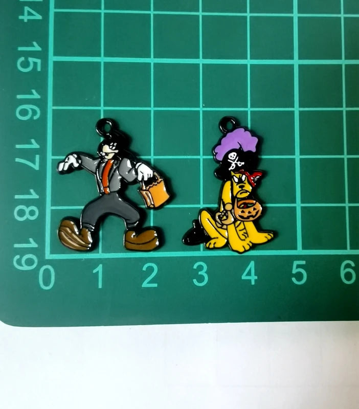 Halloween Pendant Charms | Metal | Keychain DIY | 10 Pieces