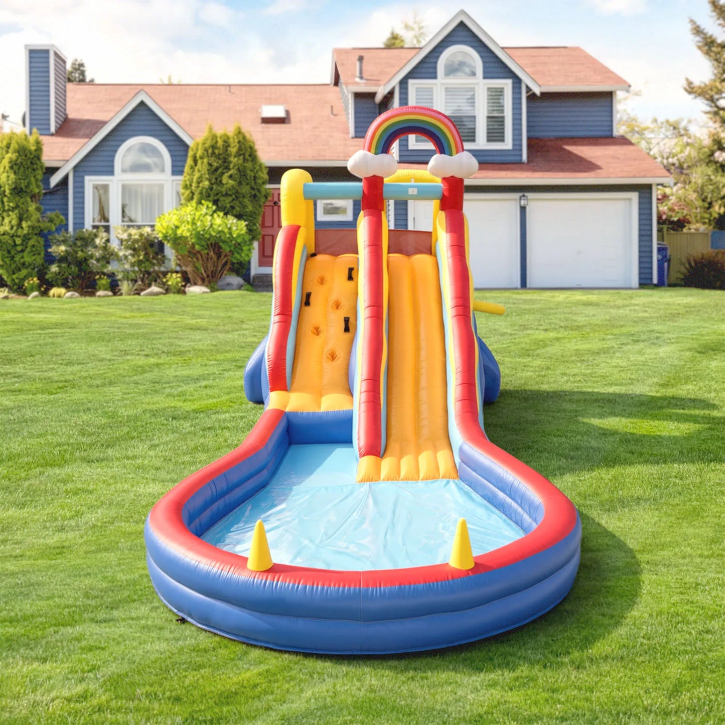 Inflatable Bounce House Water Slide With 680W Blower