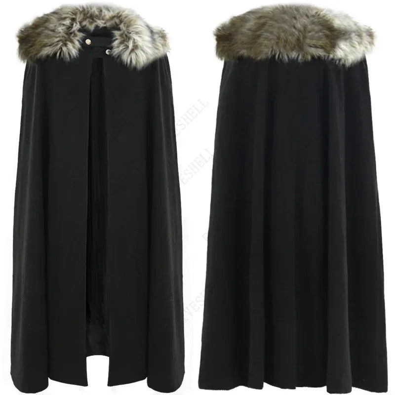 Warm Medieval Cloak for Viking Larp and Winter Cosplay - ToylandEU