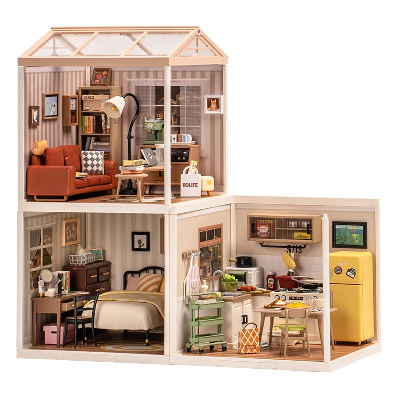 Cozy Living Lounge 3D Puzzle Kit - DIY Miniature Super Store Fun!