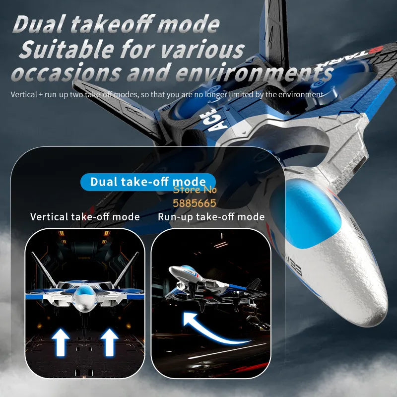 41CM Large Aerial Remote Control Fighter RC Airplane with Dual HD Camera and Optical Flow Technology