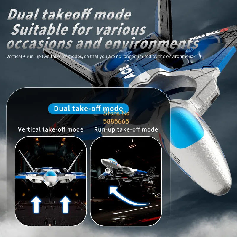 Large Aerial Electric Remote Control Fighter RC Plane with Dual Camera - 2.4G HD Optical Flow Hover - Brushless Motor - 3D Stunts - Airplane Toy for Kids