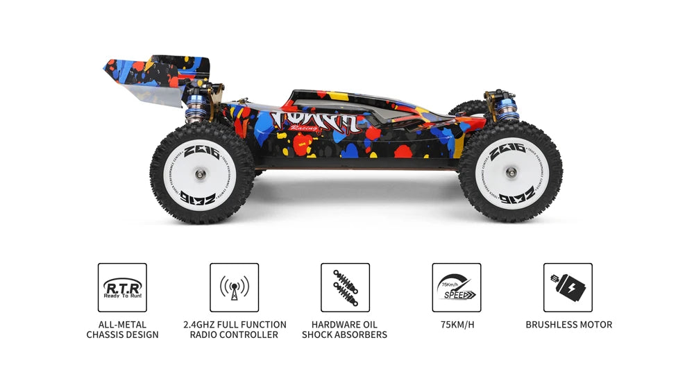 RC 124007 & 124019 High-Speed 1:12 Electric 4WD RC Racing Cars - 75KM/H & 55KM/H Drift Crawler with 3000mAh Battery