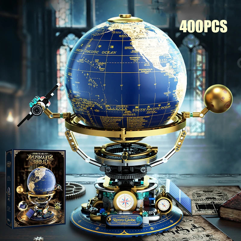 Globe Building Blocks | Steam Powered Model | Interlocking Pieces | STEM Gift