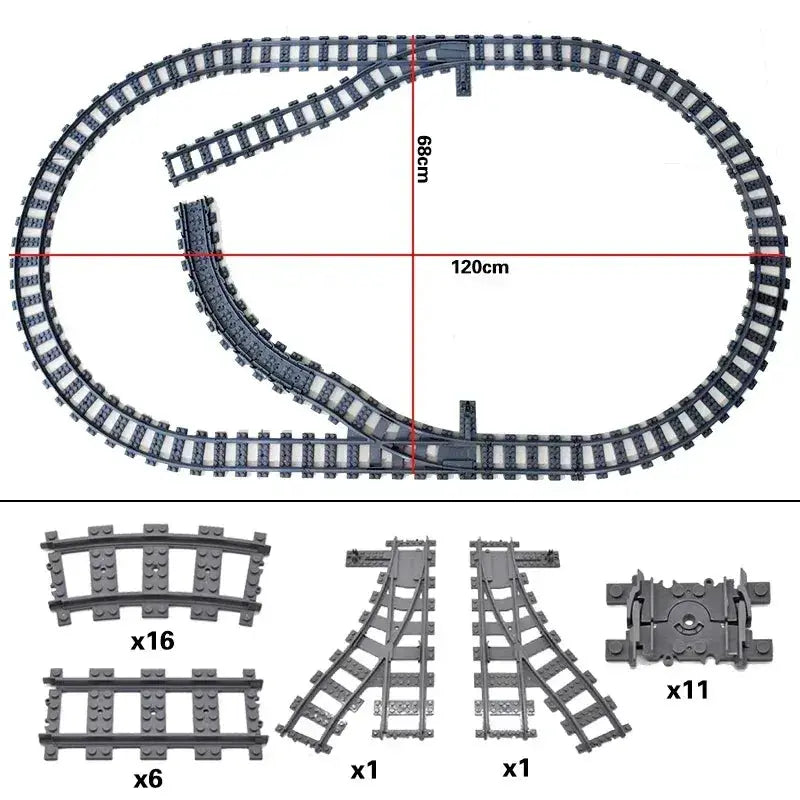 Lego Compatible Flexible Train Tracks Building Set For Kids - ToylandEU