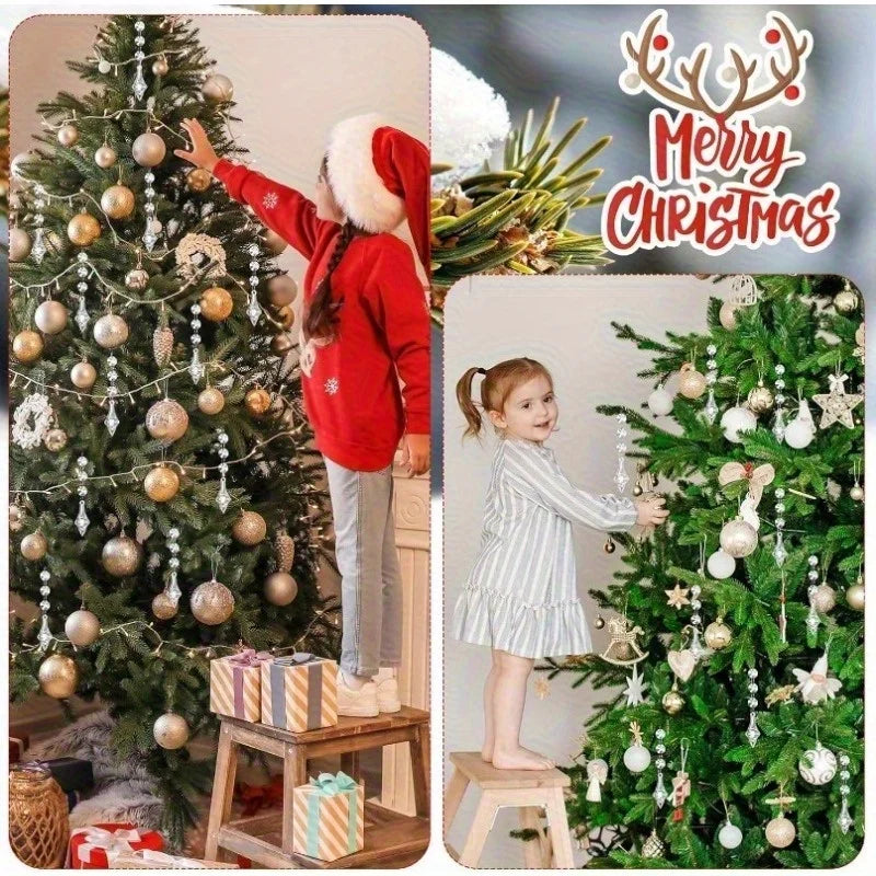 Acrylic Christmas Ornaments | Clear Snowflake Shape | 10 Piece Set for Trees