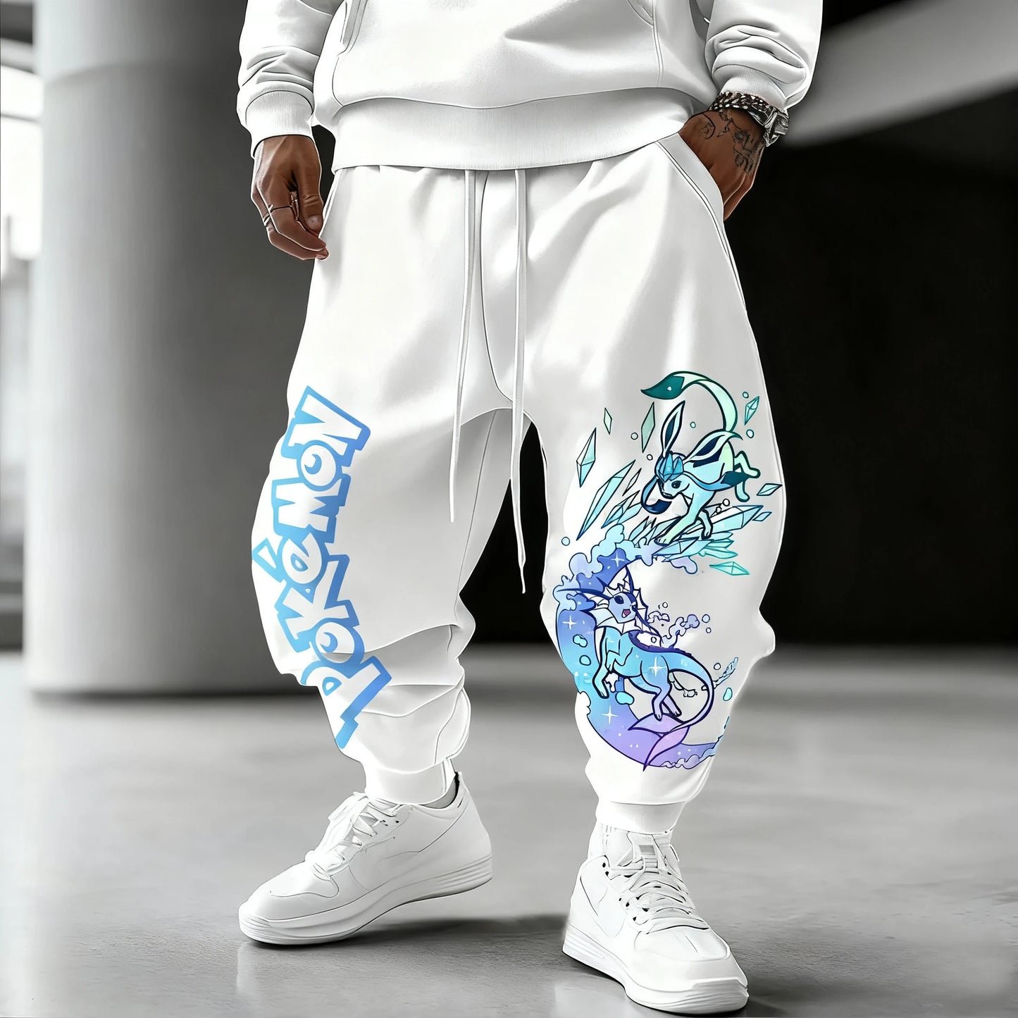 Pants | Pokemon Eeveelution Print | Harajuku Loose Fit | Large