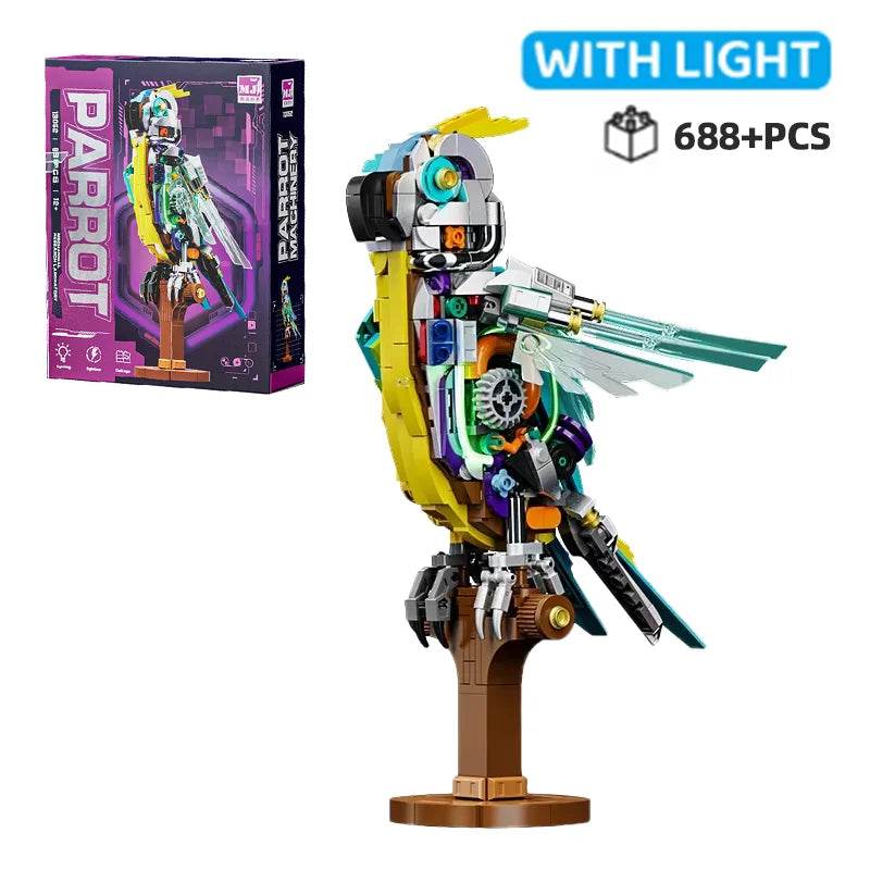 Mechanical Animal Building Blocks Parrot Eagle Whale Beetle Model Bricks With Light Display Kids Toys Gifts - ToylandEU