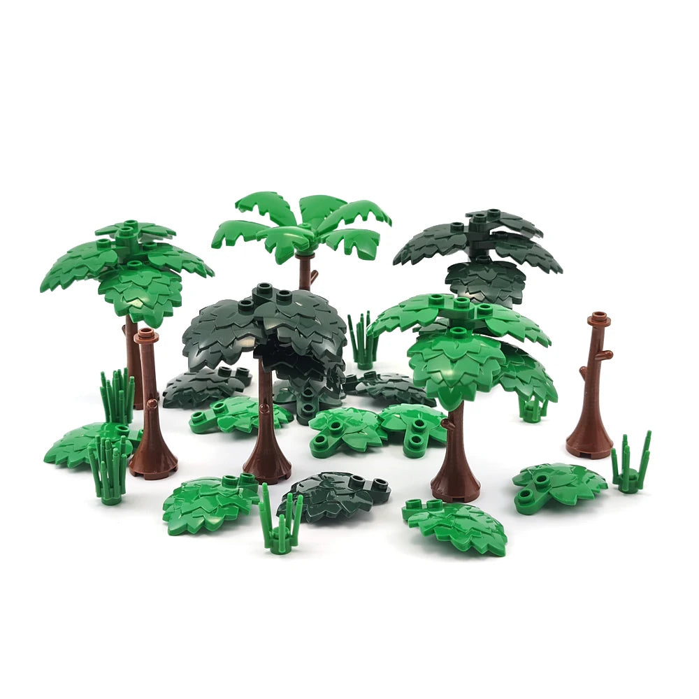 Block Trees | Compatible Brick Design | Plastic Garden Style | Unisex Model