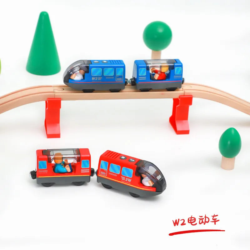 Kids Electric Train Set with Battery Operation and Magnetic Die-Cast Cars - ToylandEU